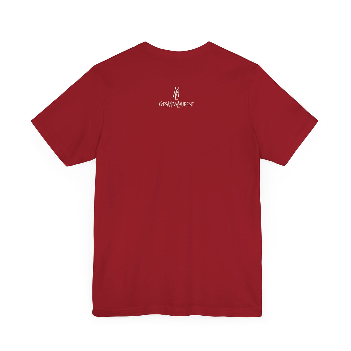 Yves Mew Laurent Le Chat Icon Cat Graphic T-Shirt in canvas red, back view